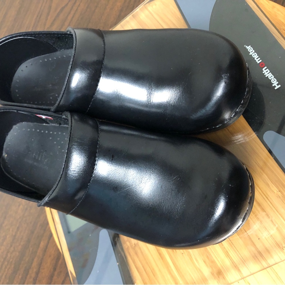 SANITA Original Professional Nursing Work Clogs Danish Black Leather Shoes 39 - Picture 9 of 11